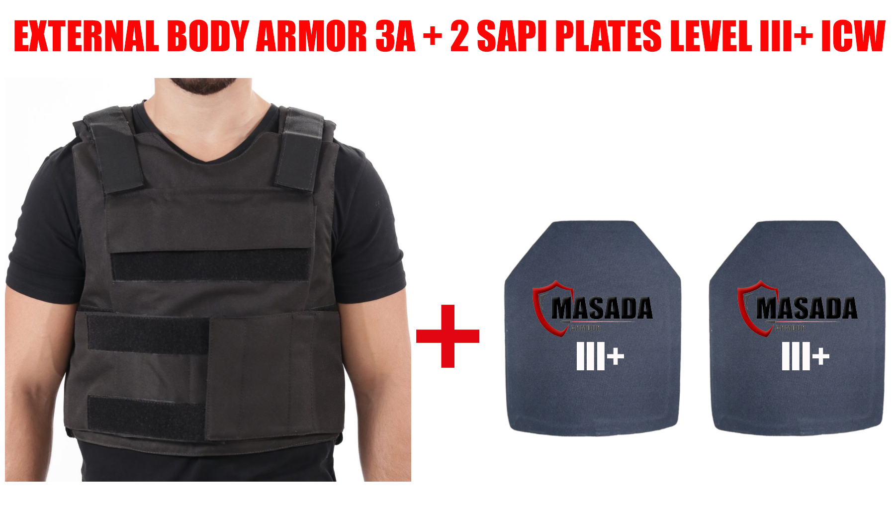 External Body Armor 3A 2 SAPI Plates Level III+ ICW